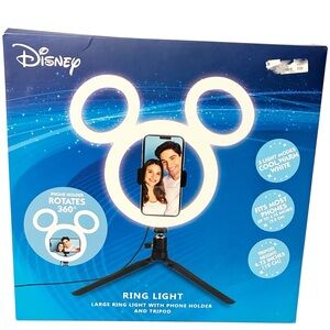 Disney Mickey Mouse 12 Inch LED Ring Light Tripod Phone Holder for Tik Tok NEW